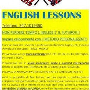 Lezioni di inglese e spagnolo, metodo personalizzato.  Traduzioni.
