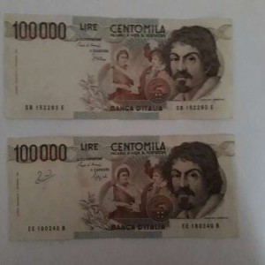 2 banconote da 100 mila lire
